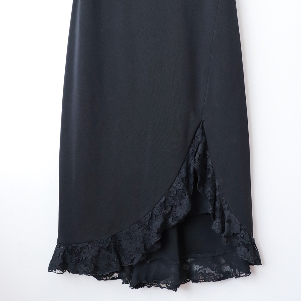 Vintage Cache Asymmetric Lace Hem Slip Dress Romantic Whimsigoth - Picture 2 of 7